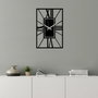 Wallity Reloj de pared metálico Striped en negro